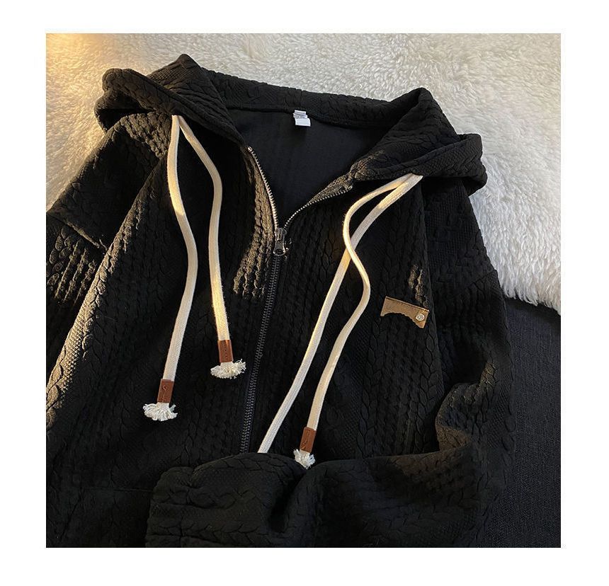 Cossita - Oversized hoodie met rits en applicatie