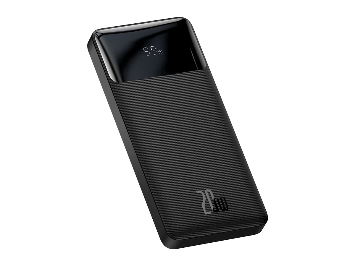 (20W) 10000mAh Bipow Dual USB A / USB C Power Bank Ladegerät   LED Anzeige (PPBD050301) - Schwarz