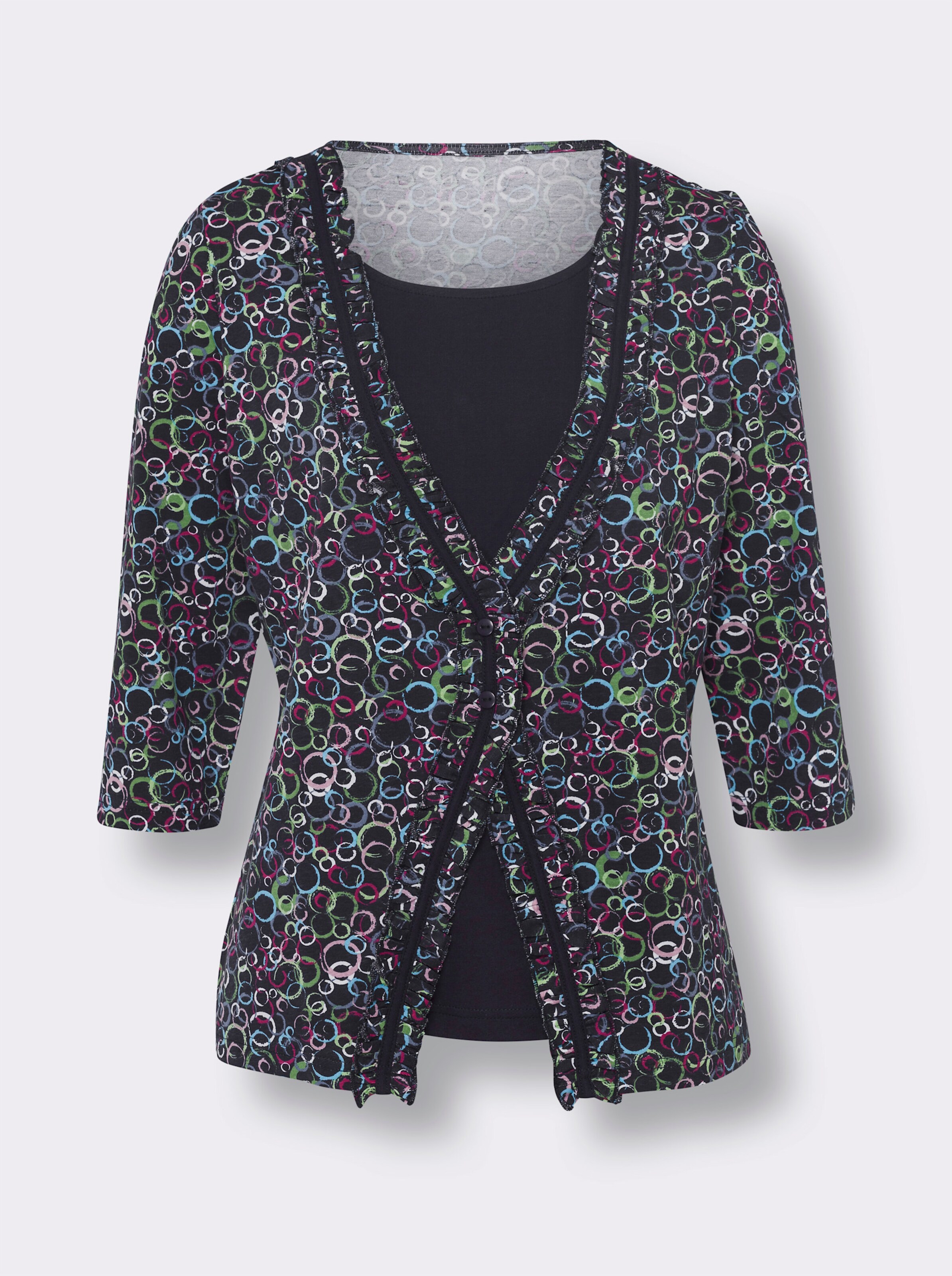 2-in-1-Shirt mit Rüschen