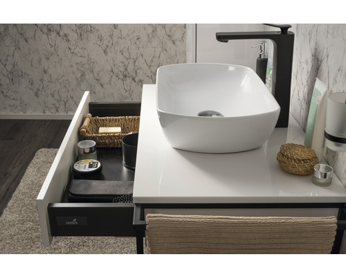 Wastafelmeubel FACKELMANN New York BxHxD 88,5 x 43 x 47,5 cm Frontkleur wit hoogglans 84903