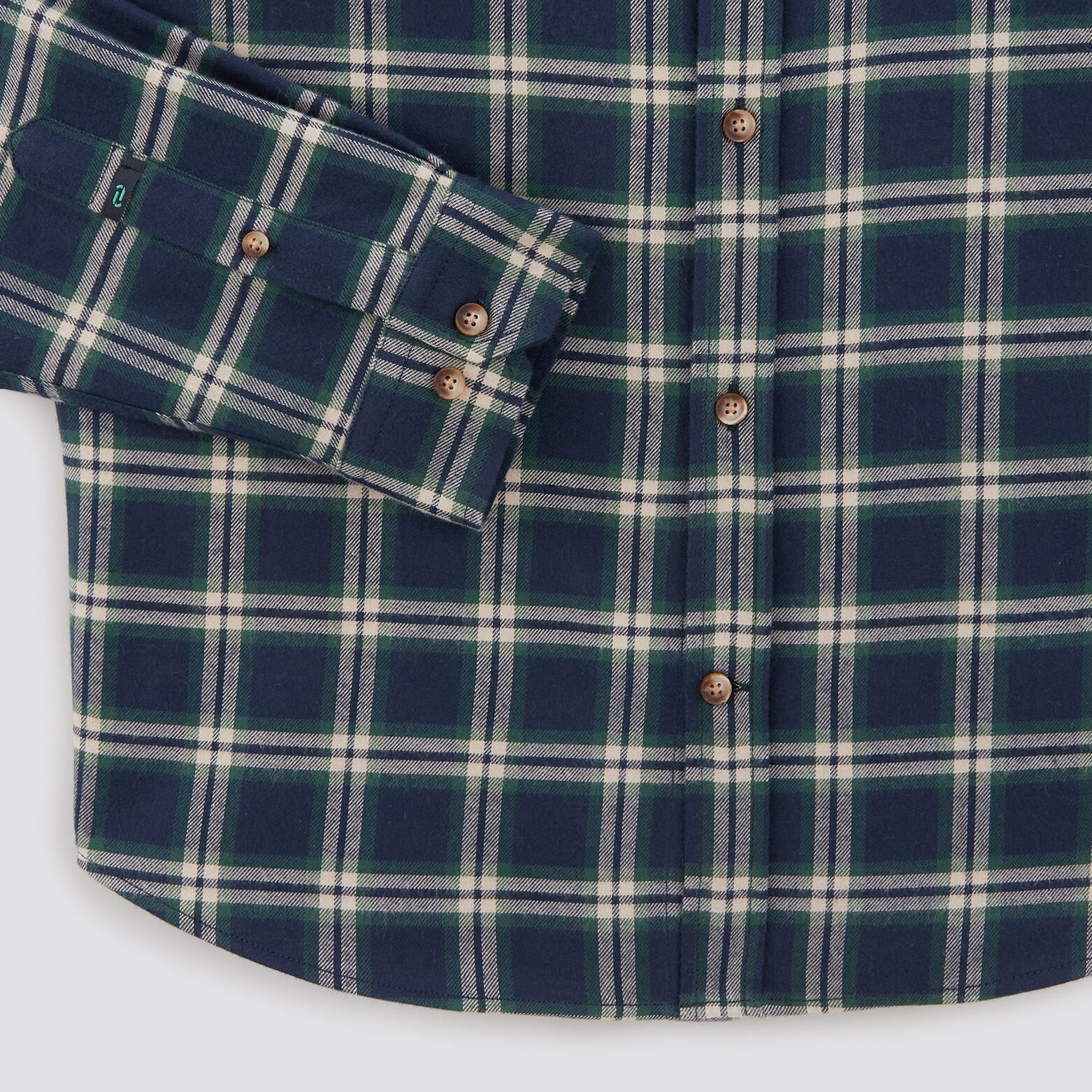 Chemise regular carreaux coton flanelle régénérati Bleu clair