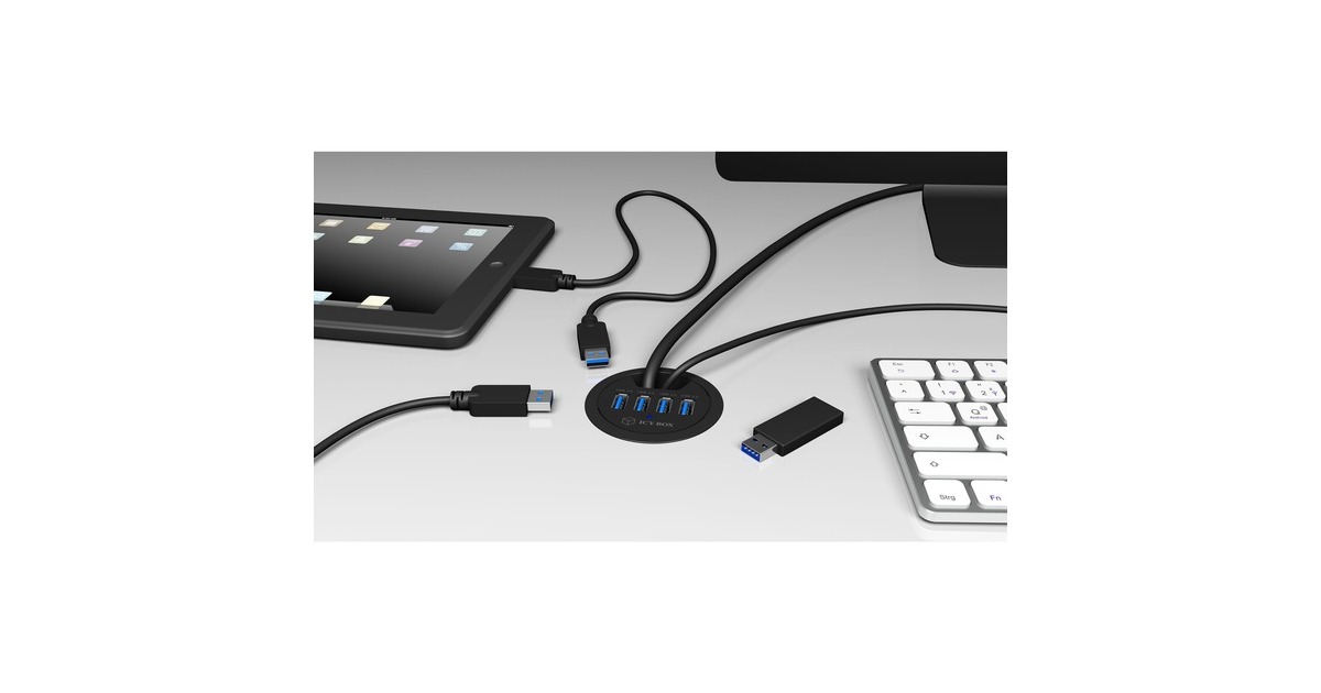 ICY BOXIB-Hub1403 usb-hub  (Zwart, 4x USB 3.0)