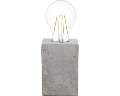 Tafellamp, 1-lichts, HxLxB 13x9x9 cm, Prestwick grijs met kabelschakelaar