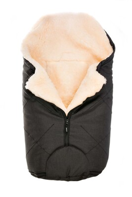 Bozz Lammeskinnspose Small Klipt, Black Melange/White