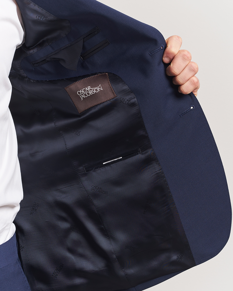 Oscar Jacobson Ego Wool Blend Blazer Navy