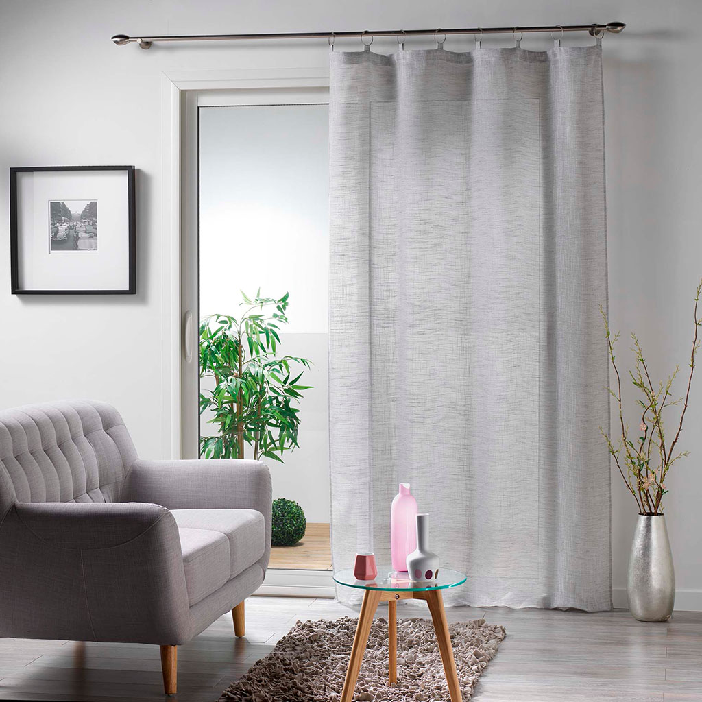 Panneau voilage à anneaux MILZA gris 140x240cm