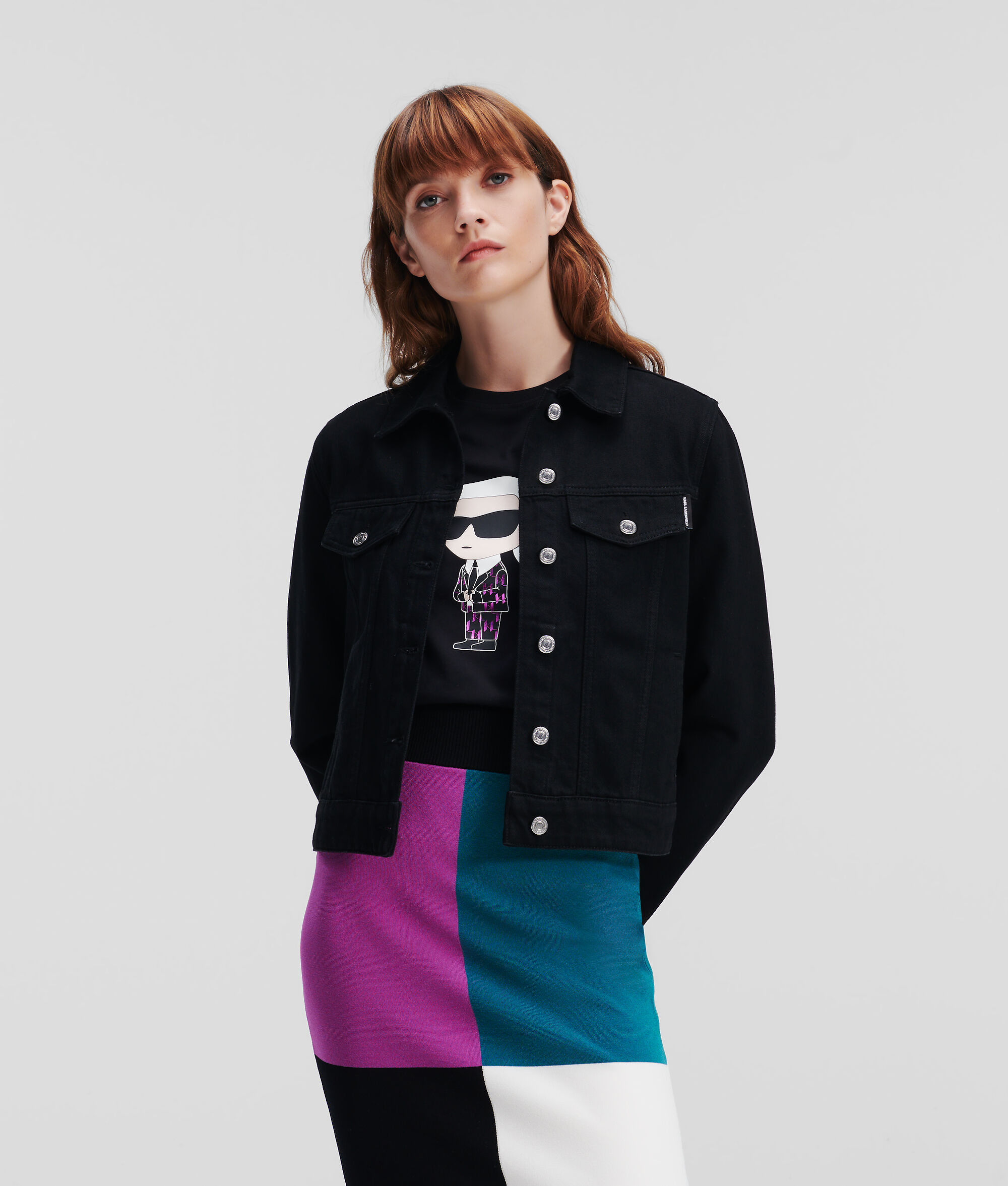 VESTE EN JEAN AVEC STRASS K/IKONIK KARL