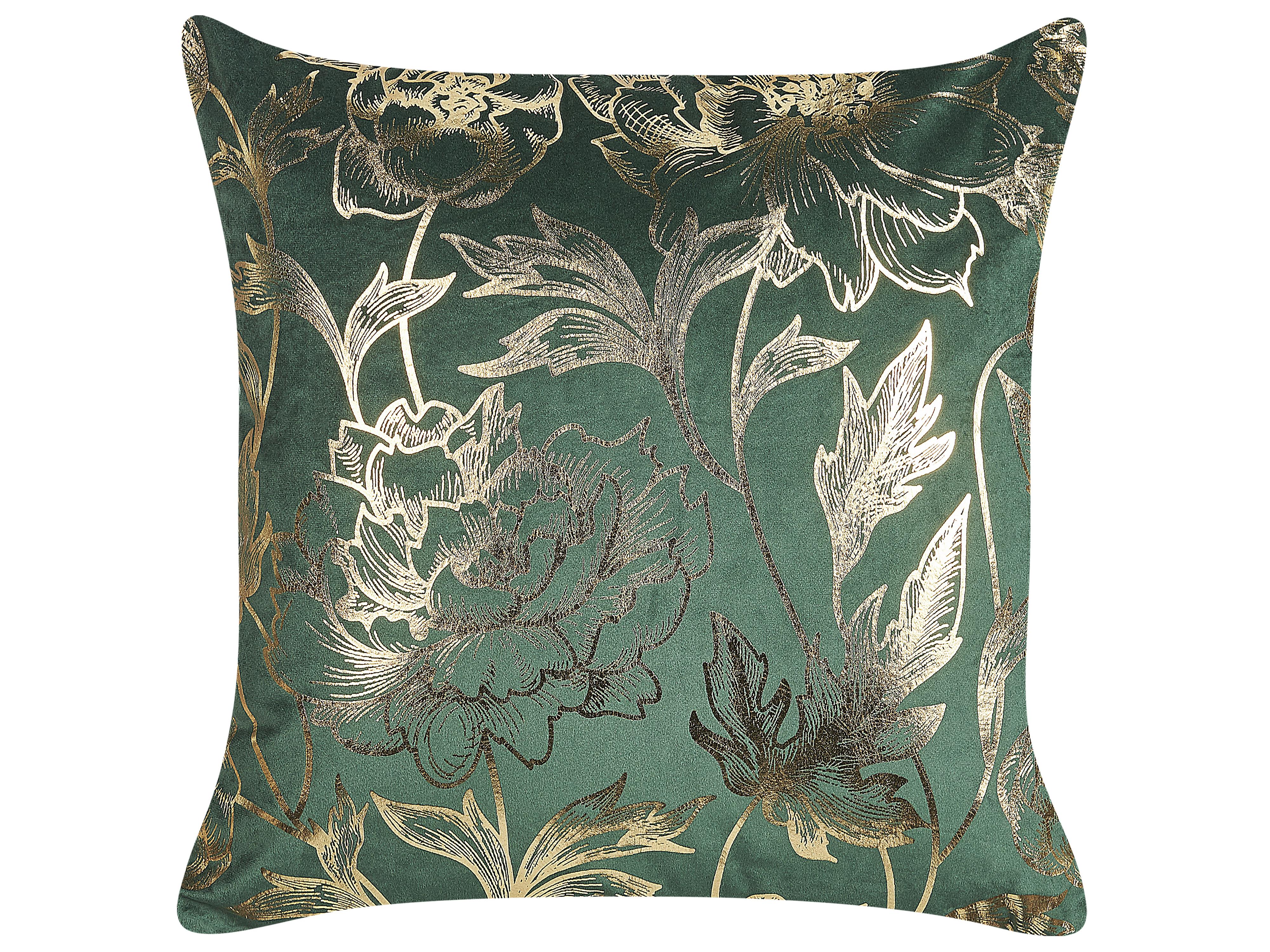 Set van 2 sierkussens DAFFODIL Fluweel 45 x 45 cm Smaragdgroen bloempatroon