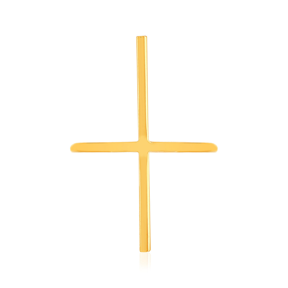 Bague plaqué or jaune, motif barre