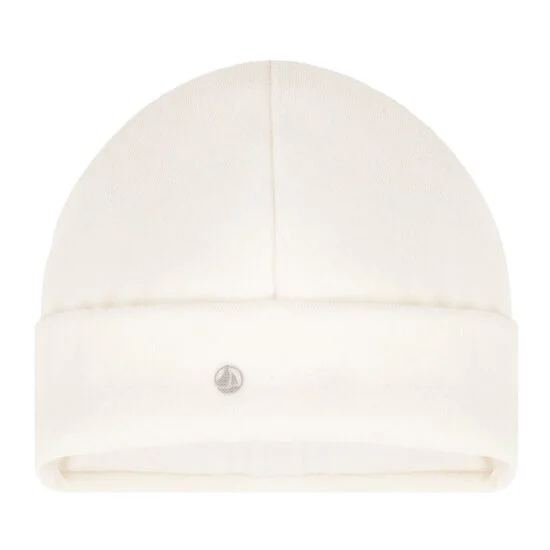 Bonnet naissance en côte   Blanc Marshmallow        3 mois   de               Petit Bateau