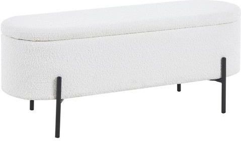 SalesFever - Bedbank - Wit - Zwart - Multi-materiaal - Opbergfunctie