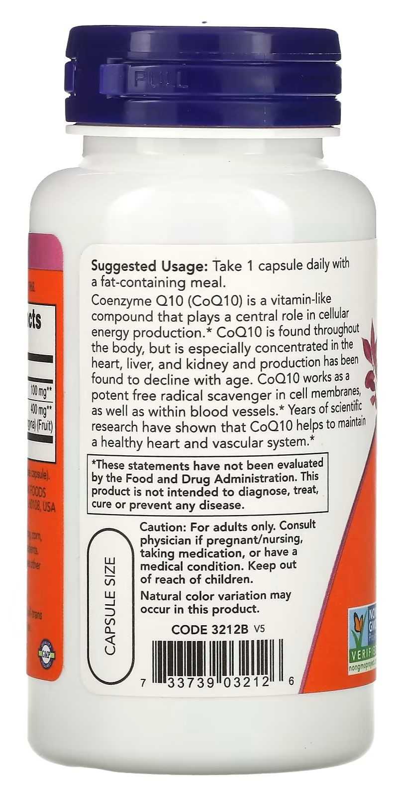NOW Foods Coenzima Q10 100mg 30 cápsulas