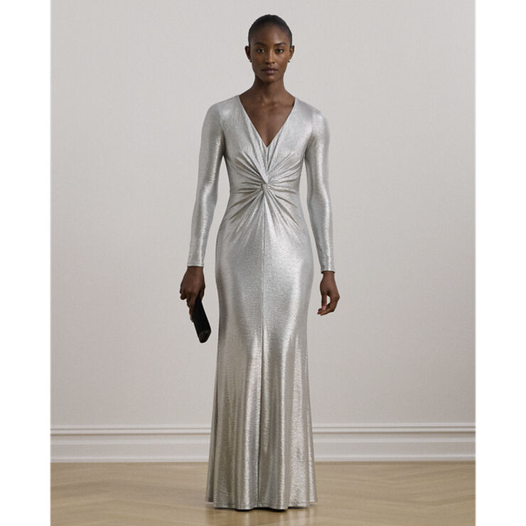 Lauren Ralph Lauren ILLMNTNG STRCH KNIT-GOWN Pewter/silver foil