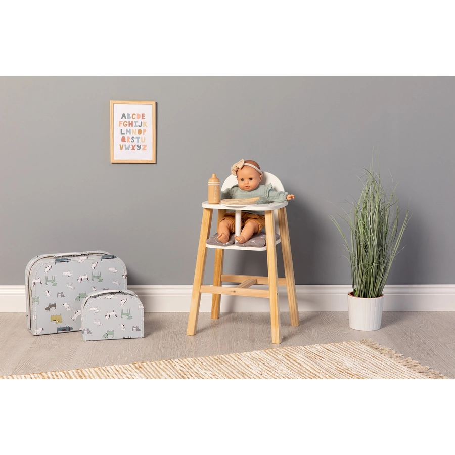 MUSTERKIND® Puppenhochstuhl Viola naturweißgrau