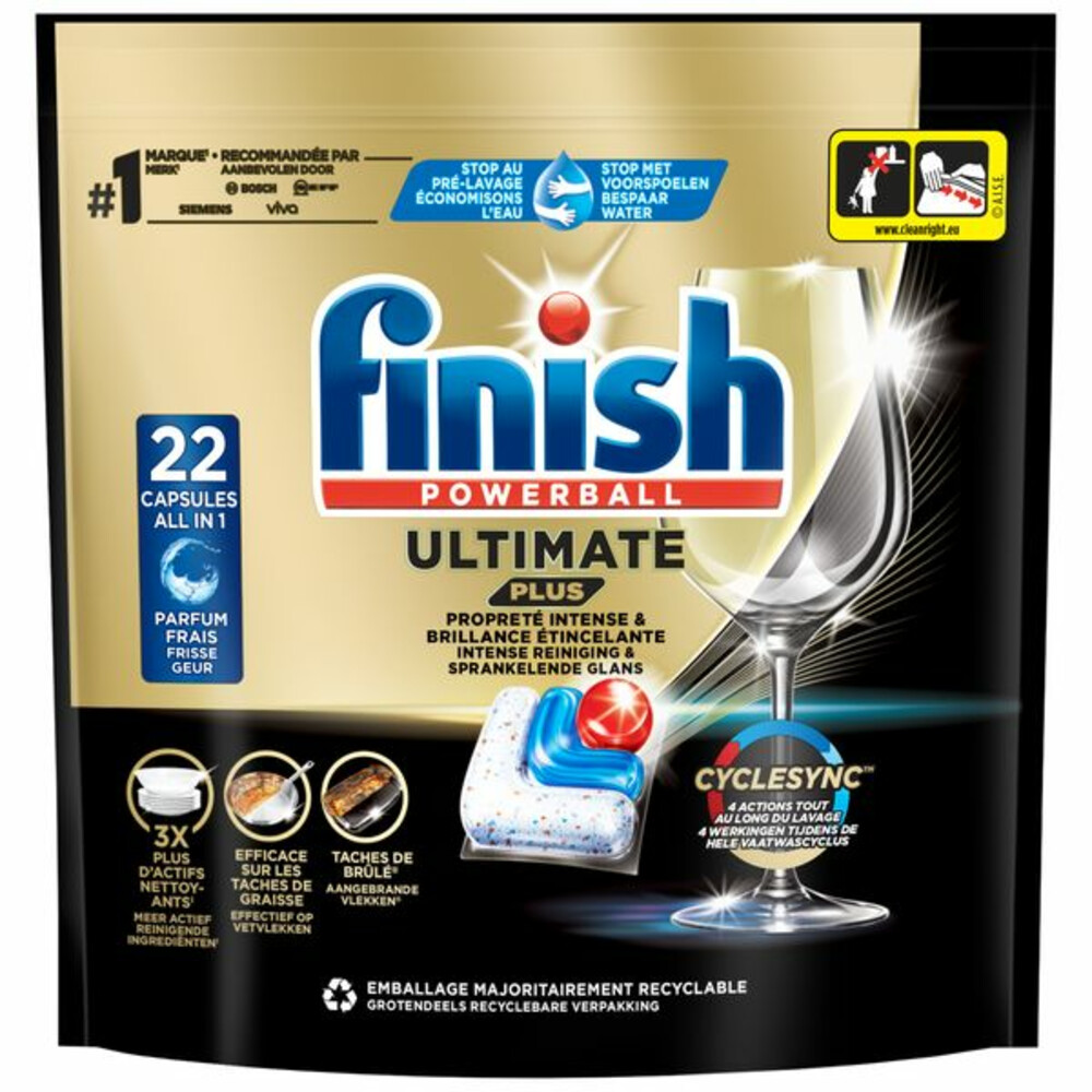 Finish Ultimate Plus Vaatwastabletten Regular22 stuks