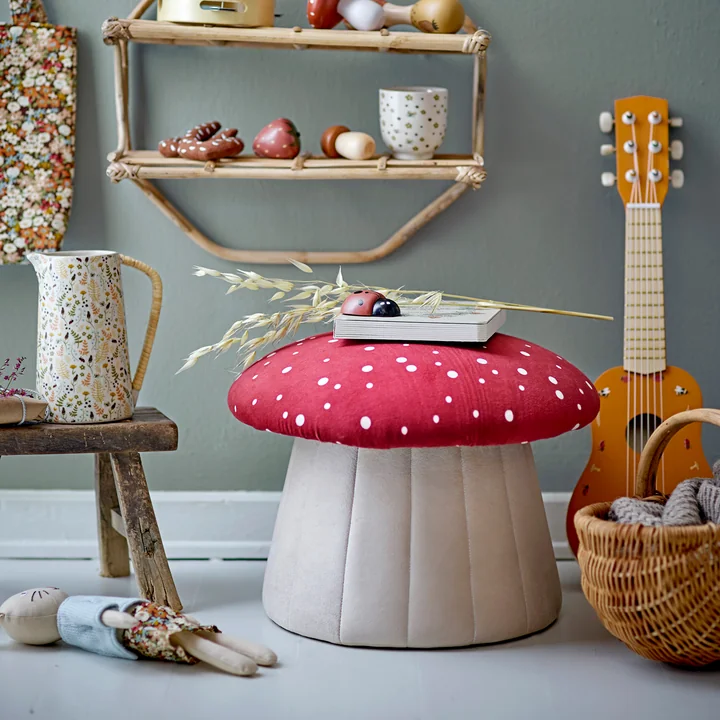 Bloomingville - Lue Pouf Ø 37 x H 30 cm, rot