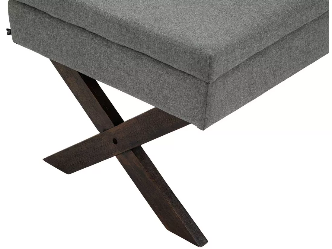 Banquette - Tissu & Bois - Gris - Namaro