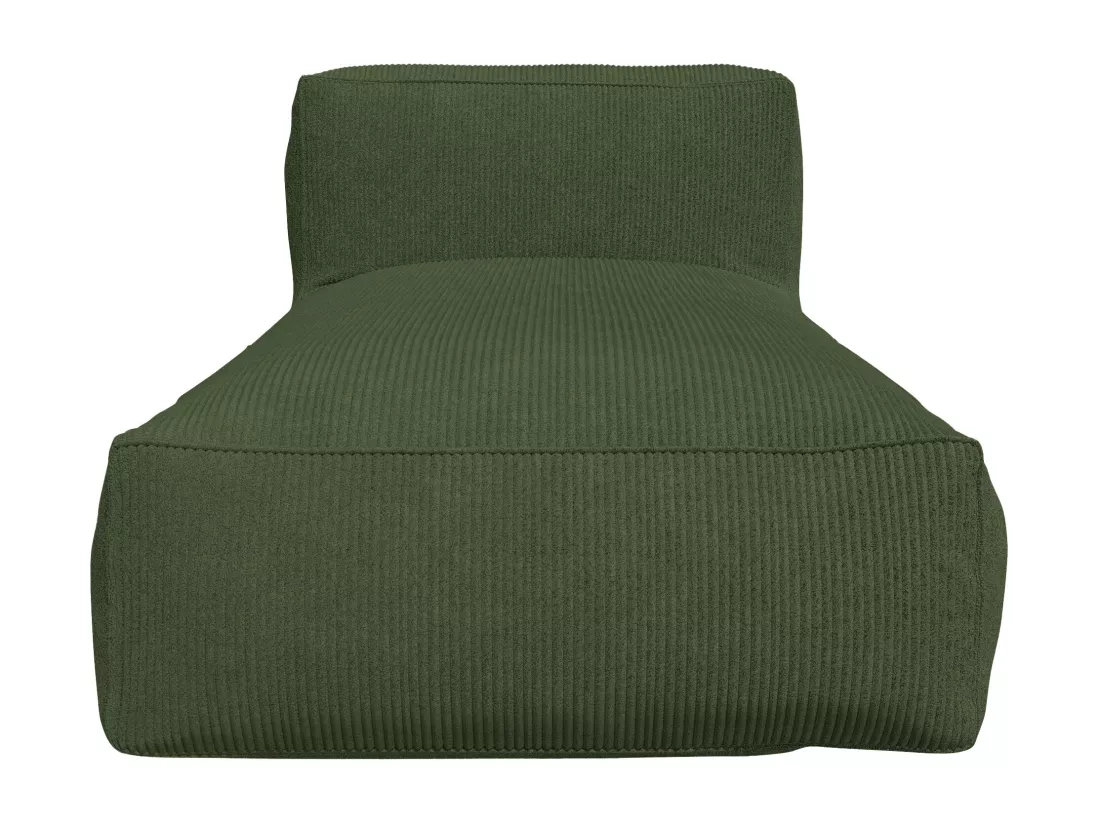 Méridienne en velours côtelé vert NOUMARA