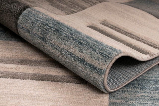 my home Teppich »Beliz« rechteckig 9 mm Höhe mit Konturenschnitt, Kurzflor, 3D-Design, mit Fransen, Wohnzimmer