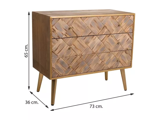 Commode en bois marron 73x36x65h