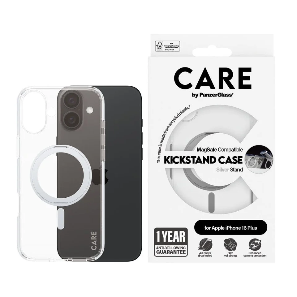 CARE by PanzerGlass - Case - Transparent & MagSafe - iPhone 16 Plus