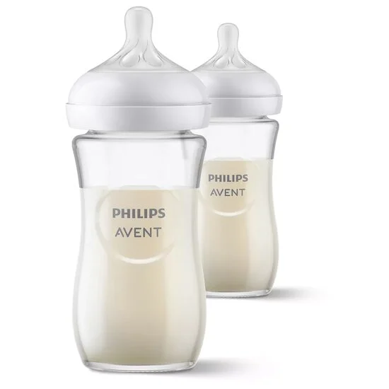 Lot de 2 Biberons Natural en verre 3.0   240 ml   de               Philips AVENT