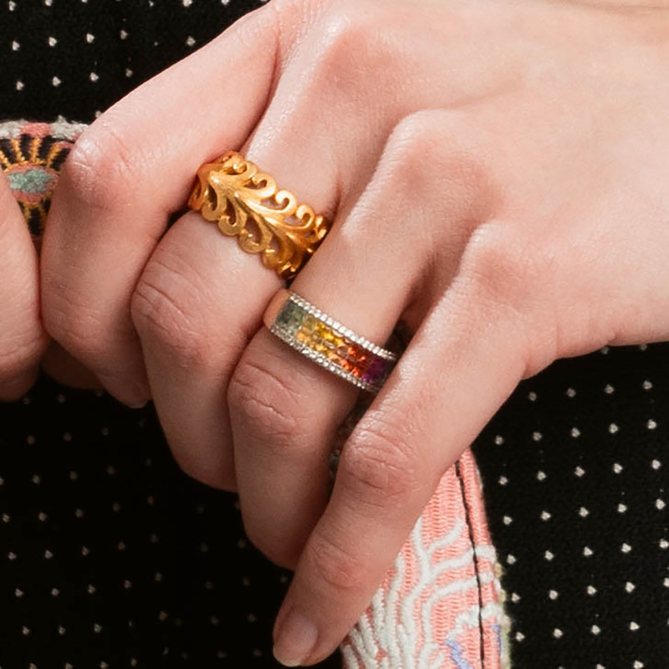 Saint Laurent Bague Vintage en Métal dorée - Très bon état