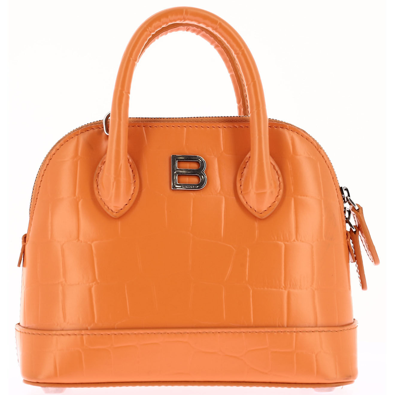 Balenciaga Sac bandoulière en Cuir croco Ville XXS orange - Très bon état - Longueur 18 cm