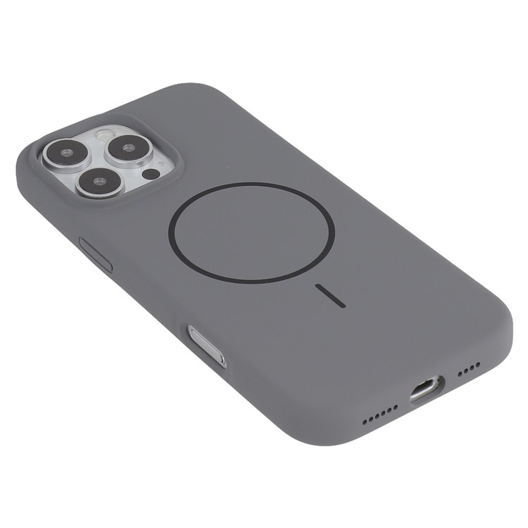 iPhone 16 Pro Max MagSafe Silikon Case Hülle - Grau