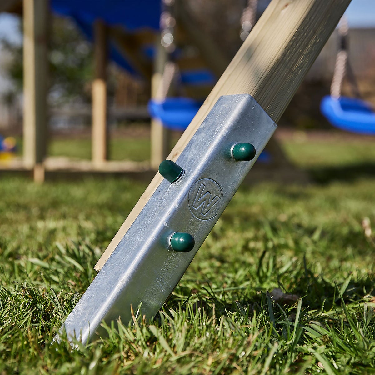 WICKEY Grondankers, Grondankers, Hoekankerset SolidLock 20 stuks voor Speeltorens en Schommels, Ankers, Paalankers voor Speeltoestellen en Tuinhekken