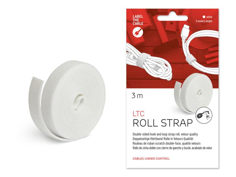 Label-the-cable Klettband-Rolle ROLL STRAP 16 mm x 3 m, Wei Klettbandrolle LTC ROLL STRAP: Die Universallösung fürs Bündeln & Fixieren