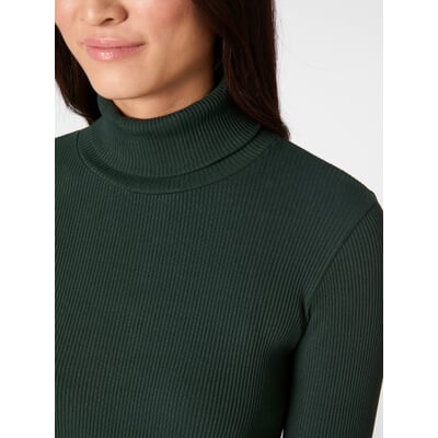 Damen-Rollkragenshirt Uni, Dunkelgrün
