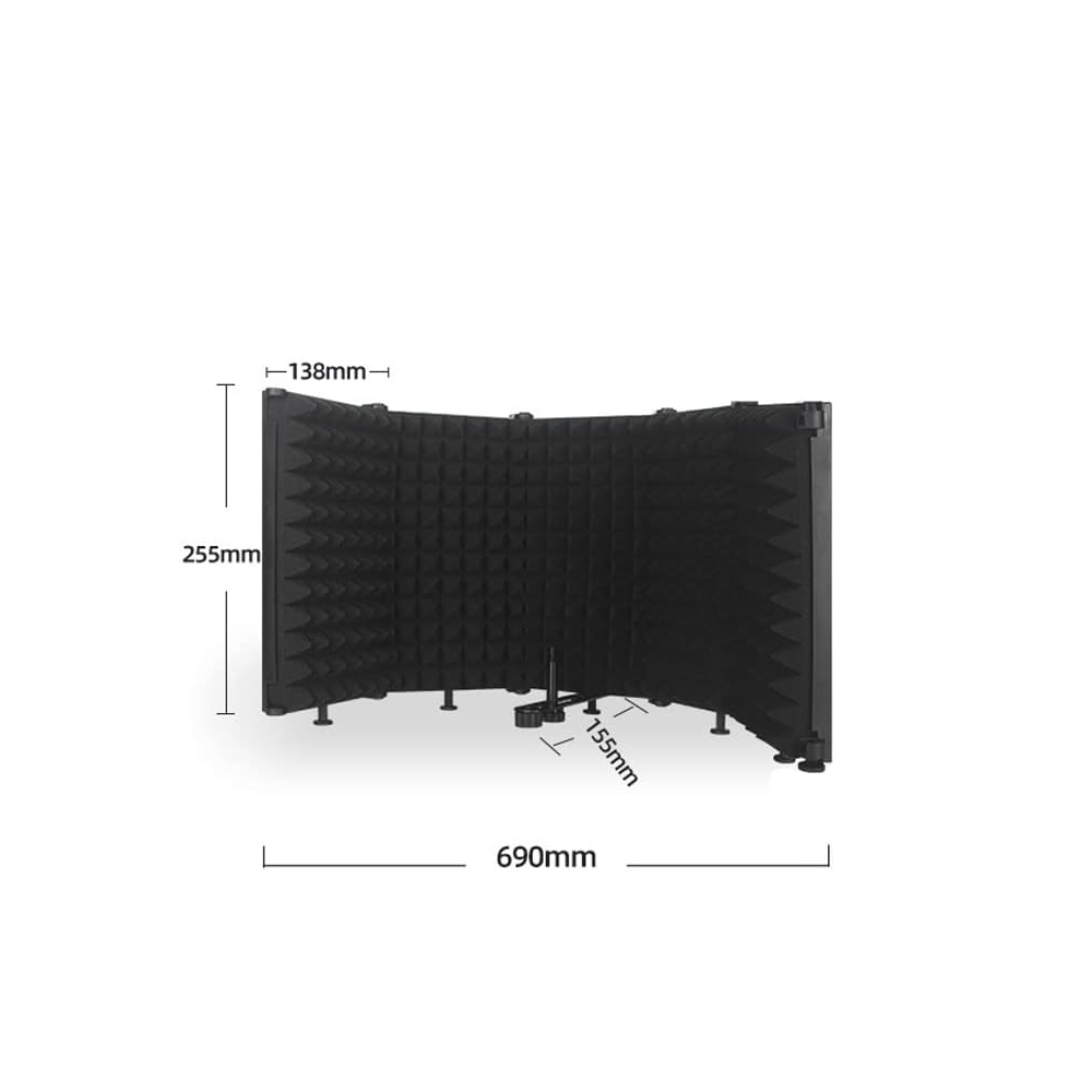 (69x26cm) Studio Isolation Schallschutz / Schalldämpfer Akustikschirm für Mikrofone mit 1/4