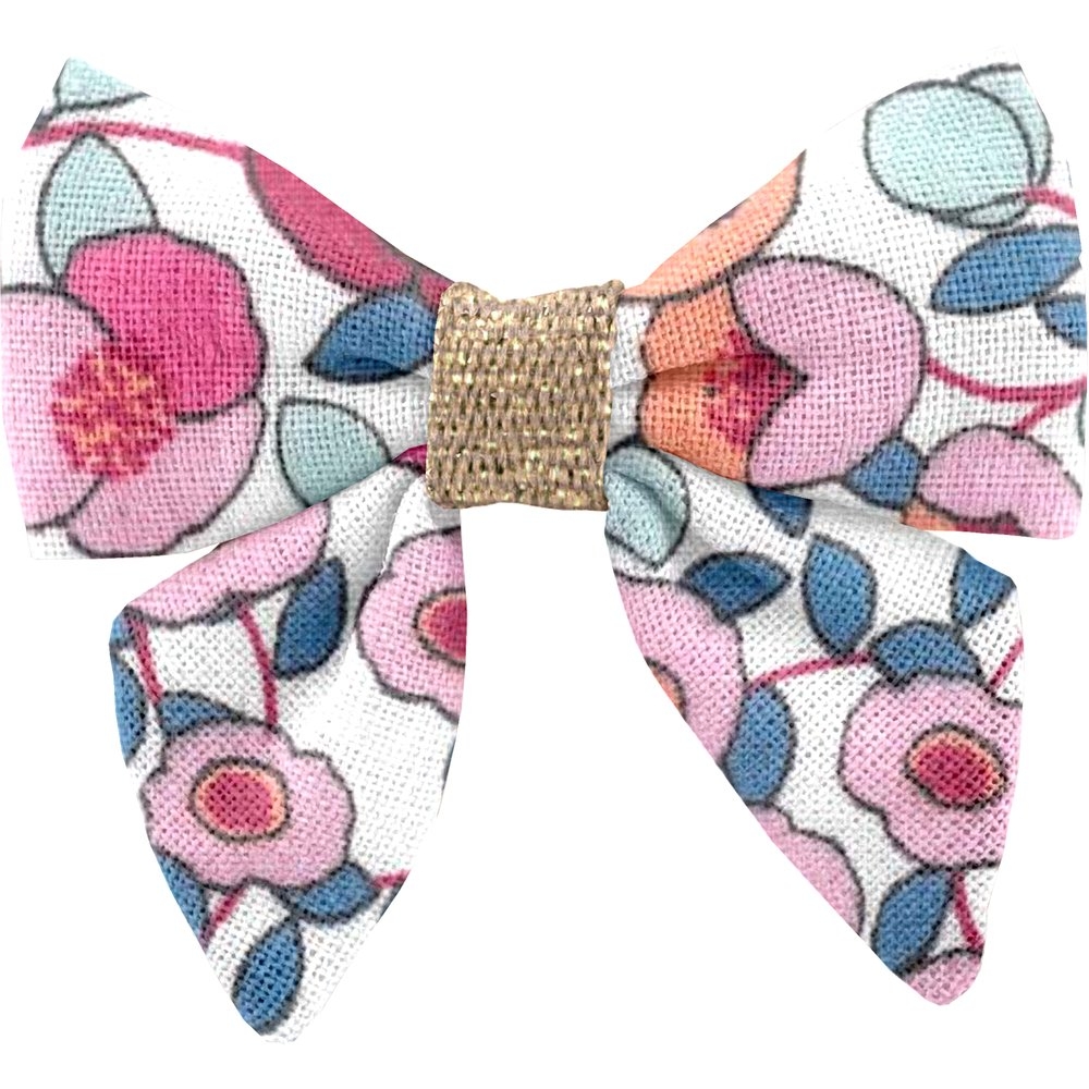 Barrette Mini Noeud Papillon Boutons Rose
