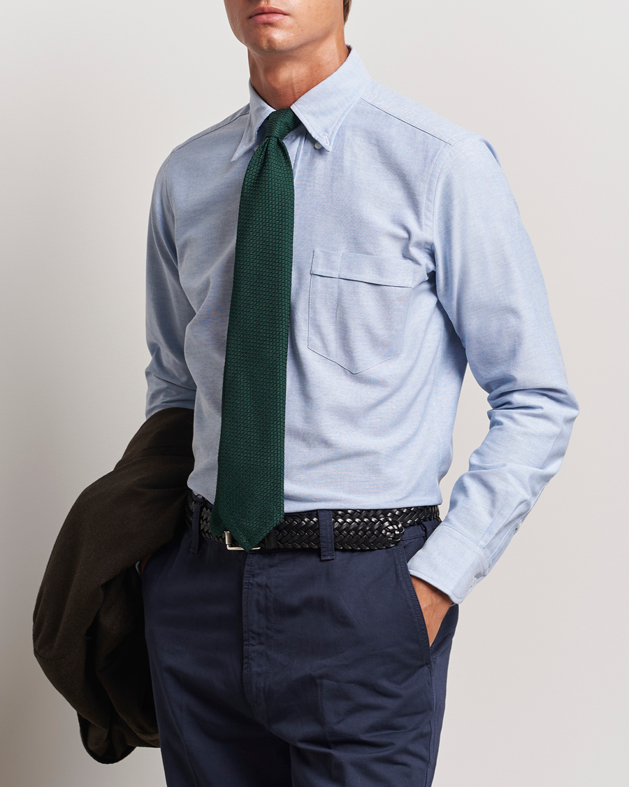 Drake's Button Down Oxford Shirt Blue