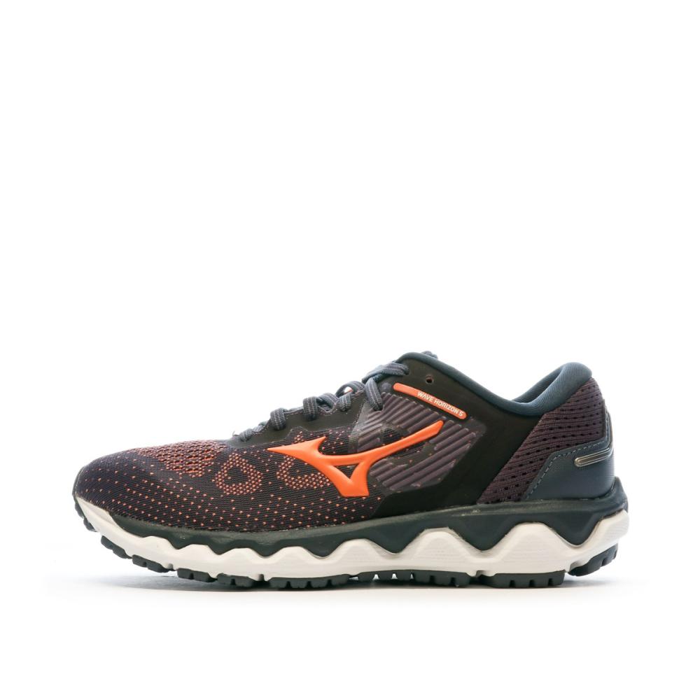 Mizuno Chaussure Running Noir/Orange Femme Mizuno Wave Horizon 5 W