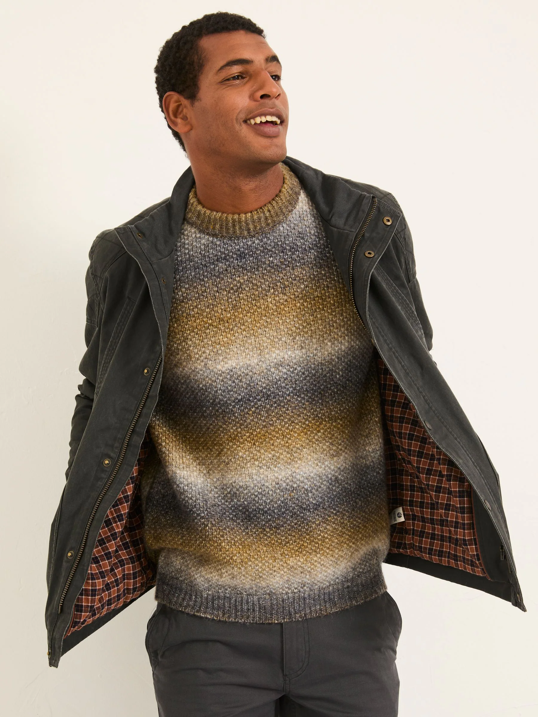 FatFace Ombre Knitted Crew Jumper