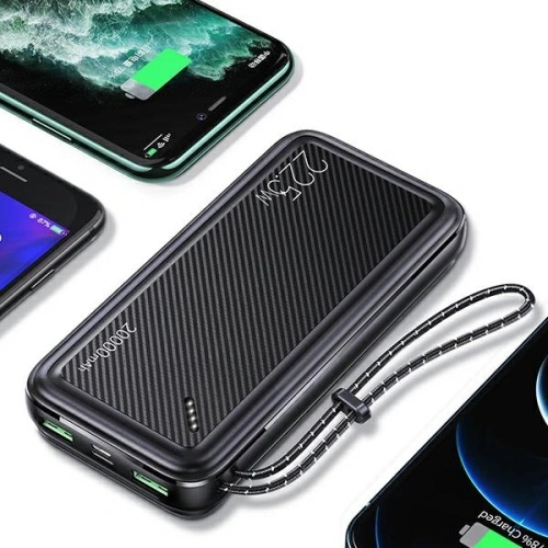 (20000mAh) Dual USB A / USB C / Micro USB Powerbank Power Delivery Ladegerät (20KCD16801) - Schwarz