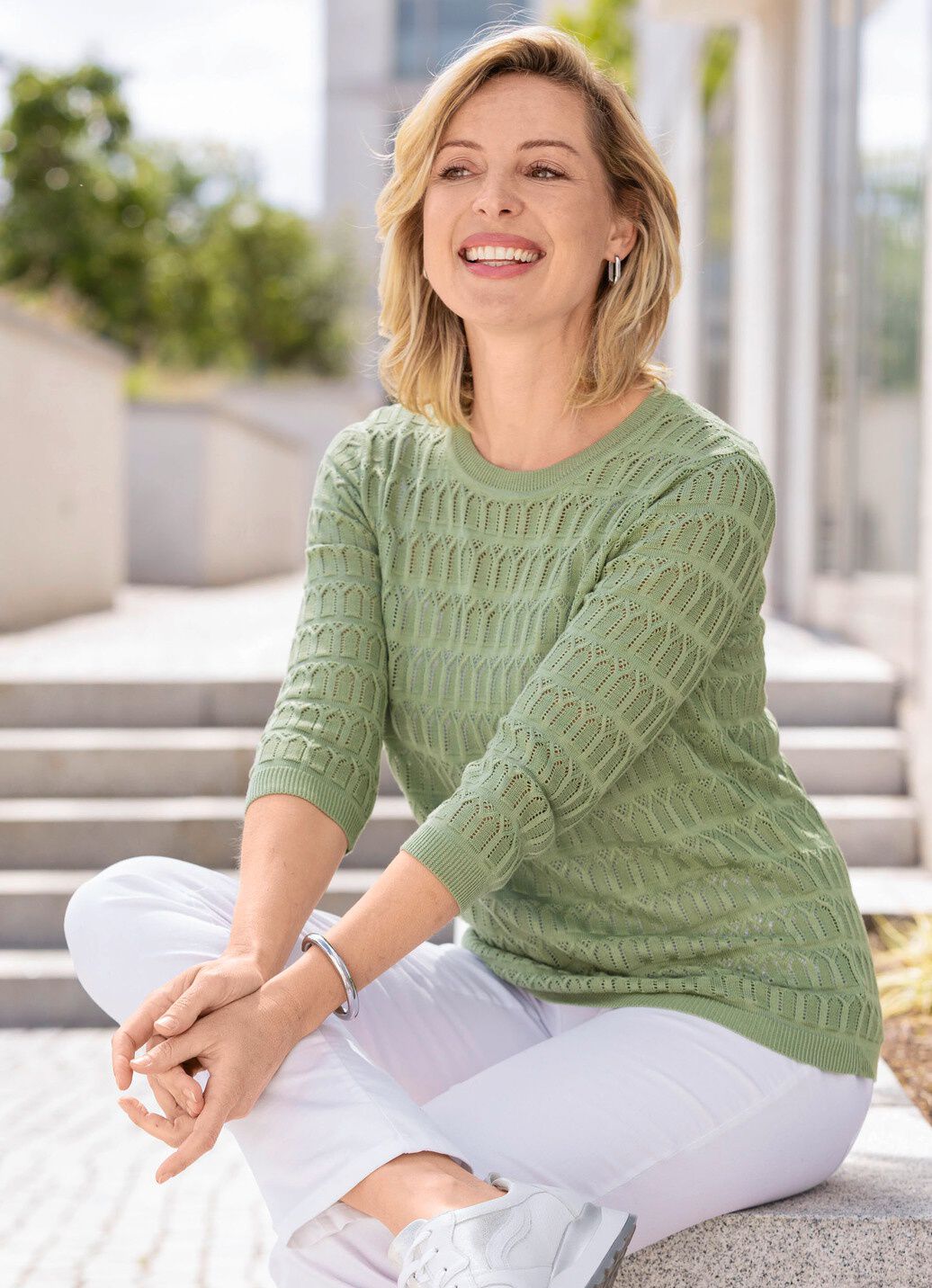 Pullover in zartem Mustermix