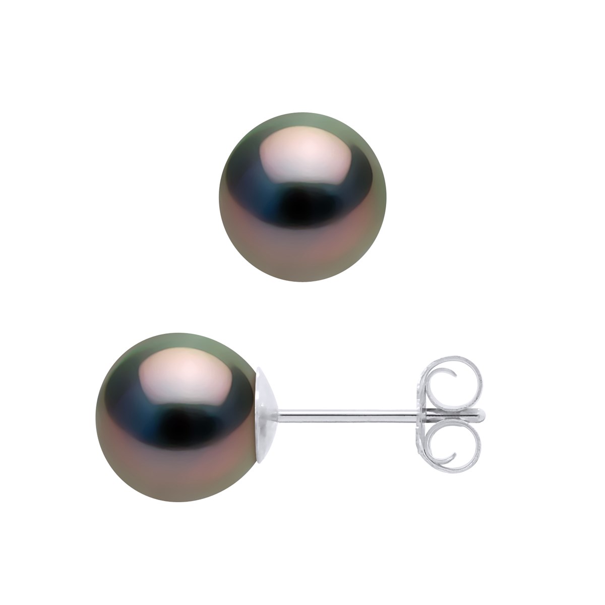 STELLA - Boucles d'Oreilles Perles de Tahiti 7-8 mm Or Blanc