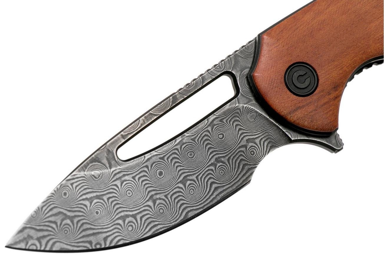 Civivi Odium C2010DS-1 Damascus, Cuibourtia Wood zakmes, Ferrum Forge design