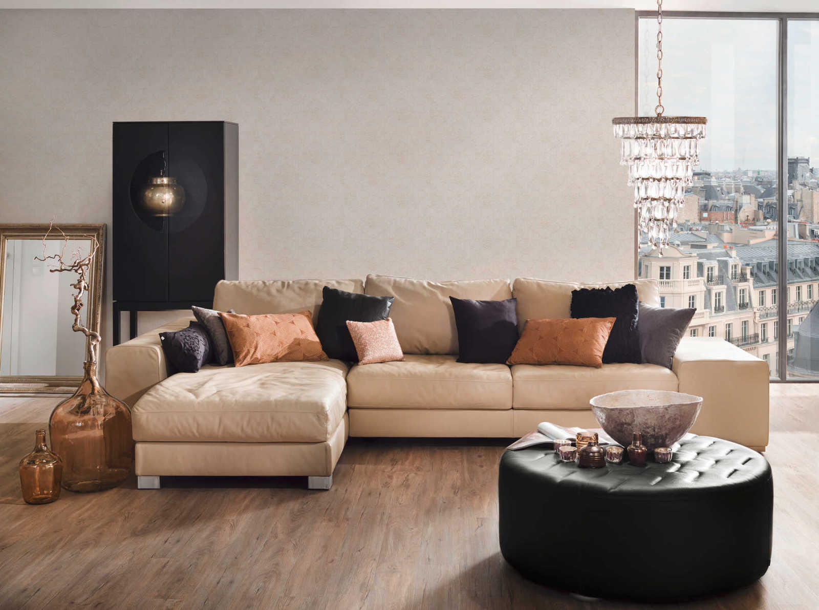 Papiertapete CONCERTO 3 - beige-grau - Barock - 10 Meter