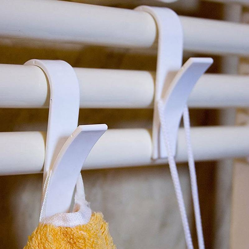(5er Set) Universal Heizung Handtuch Halter Badezimmer Heizkörper Haken - Weiss