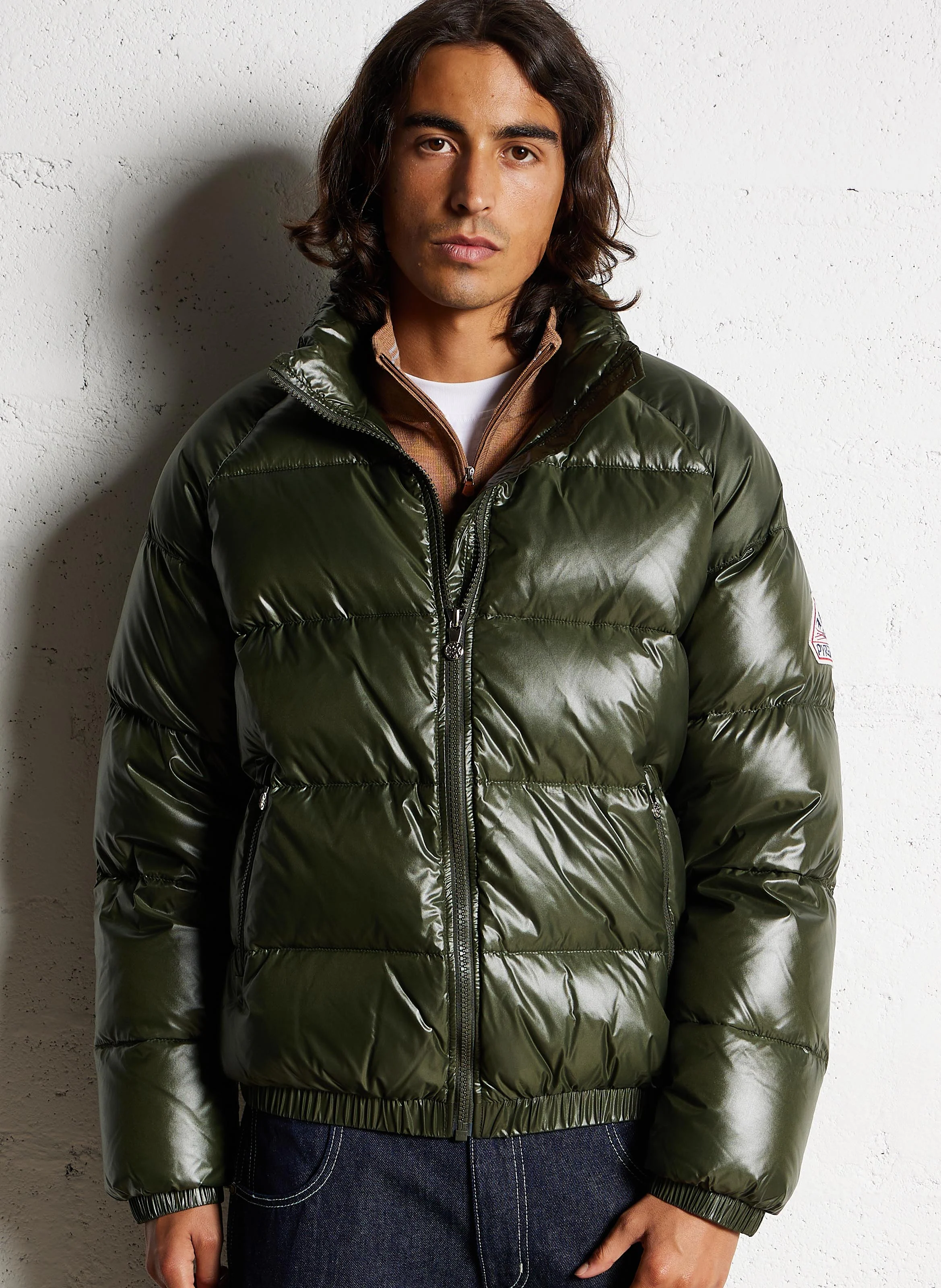 VINTAGE MYTHIC - Doudoune droite col montant en fibres recyclées | Vert