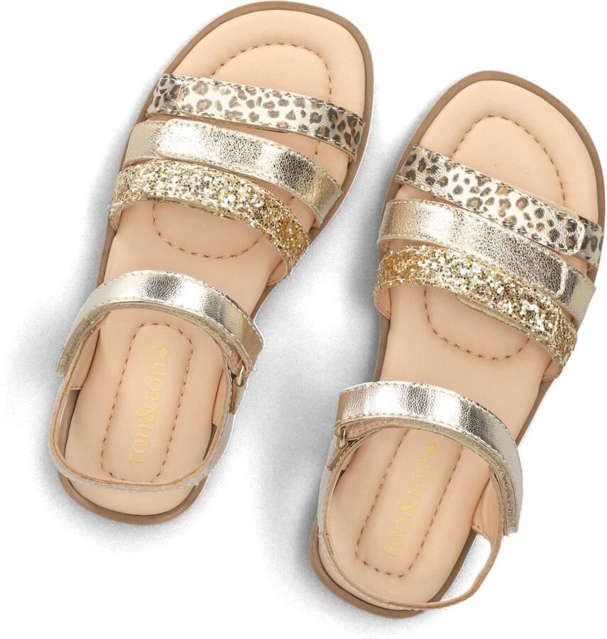 Ton & Ton Meisjes Platte sandalen Lissa Goudkleurig Textiel