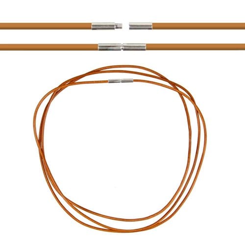Cordon cuir 54 cm ocre