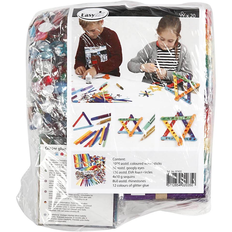 DIY Kit - Glitter, Glimmer og Træpinde Mega Sæt