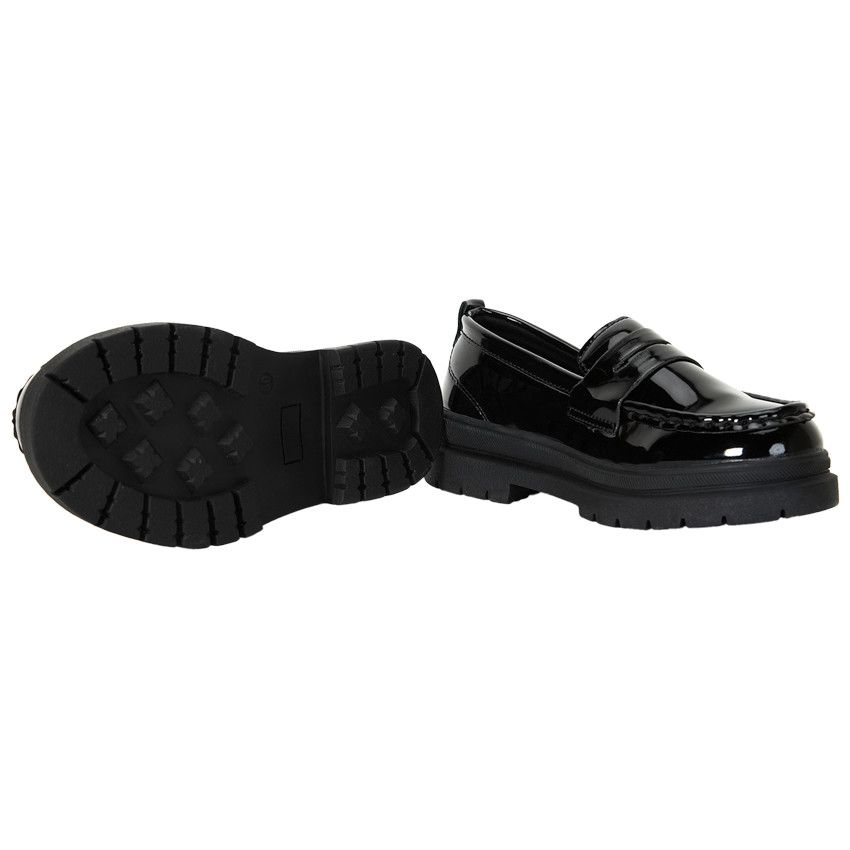 Mocassins compensés vernis pour fille - Noir