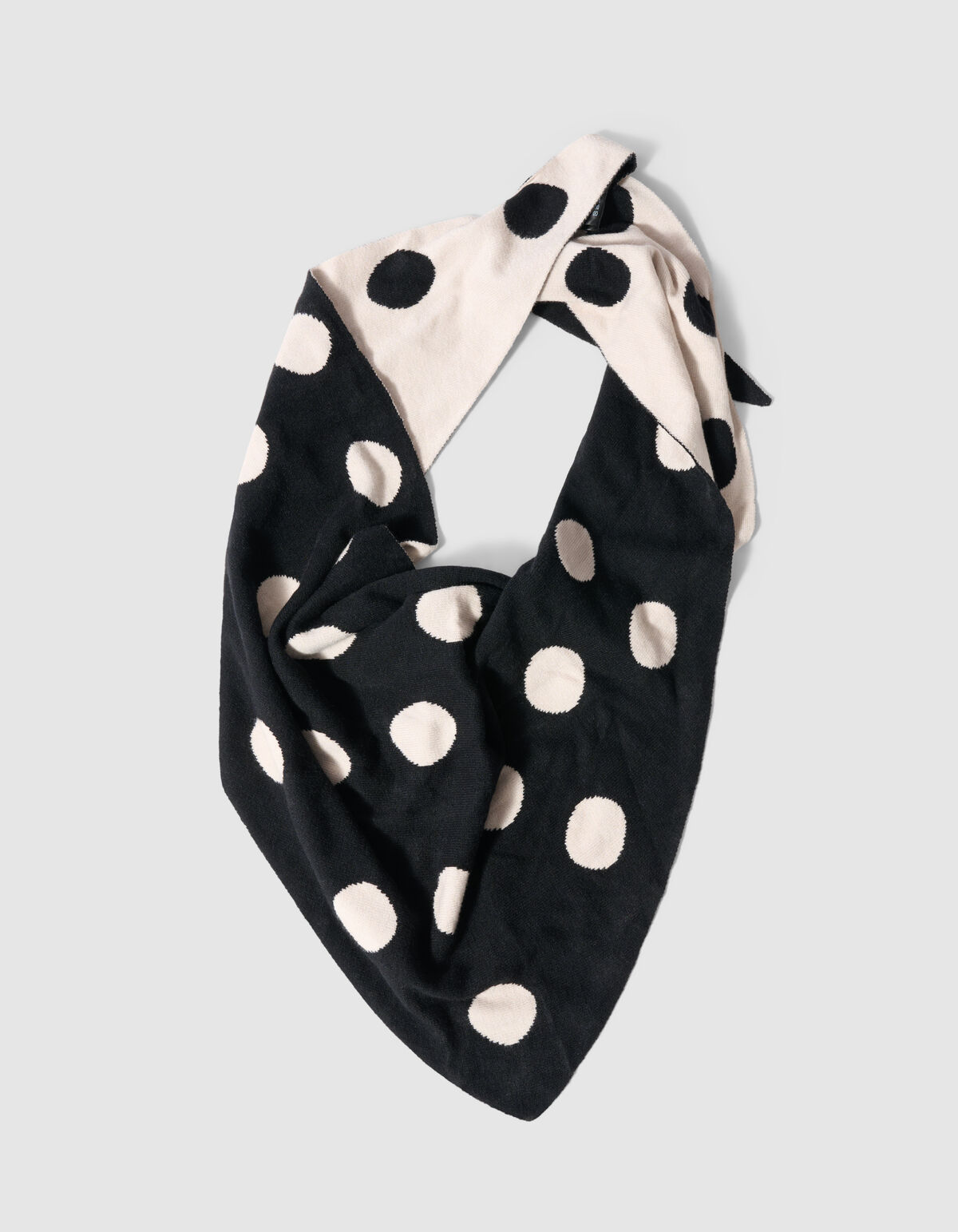 Polkadot Triangel Sjaal Zwart/Wit
