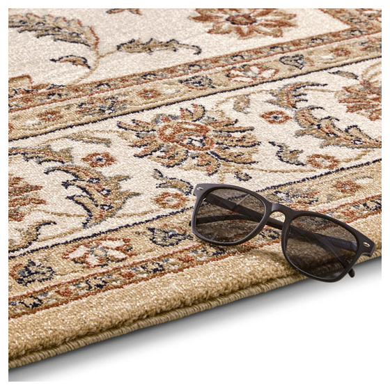 Tapis style persan en velours ras - kiana - beige antique - 200 x 290 cm